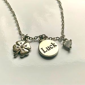 🍀Lucky 3 Charm “Clover/Luck/CZ” Genuine CZ and Crystal Necklace by Cookie Lee